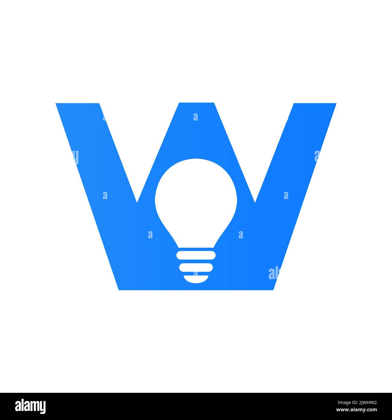 Logo électrique lettre W combiné avec modèle vectoriel d'icône d'ampoule électrique. Logo de l'ampoule symbole du signe Illustration de Vecteur