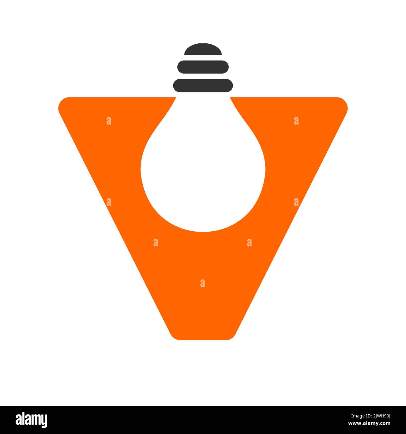 Logo électrique lettre V combiné avec modèle vectoriel d'icône d'ampoule électrique. Logo de l'ampoule symbole du signe Illustration de Vecteur