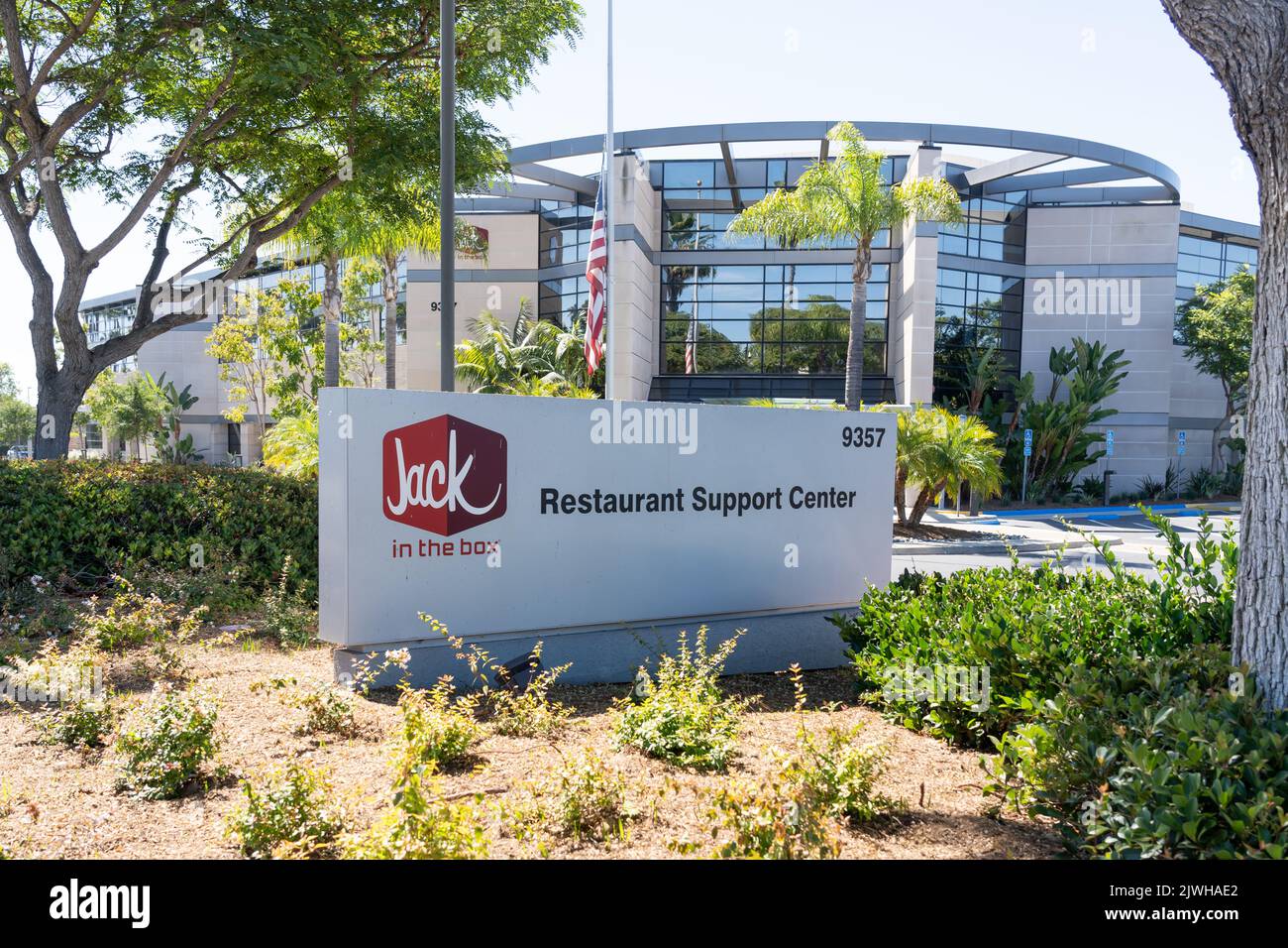 San Diego, Californie, États-Unis - 9 juillet 2022 : Jack in the Box siège social à San Diego, Californie, États-Unis. Banque D'Images