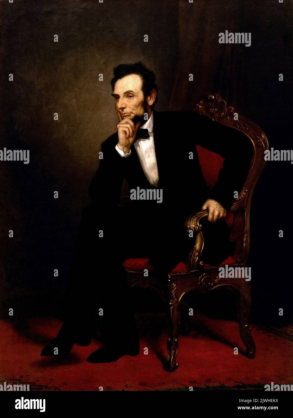 Portrait du président Abraham Lincoln, peinture de George Peter Alexander Healy en 1869 Banque D'Images