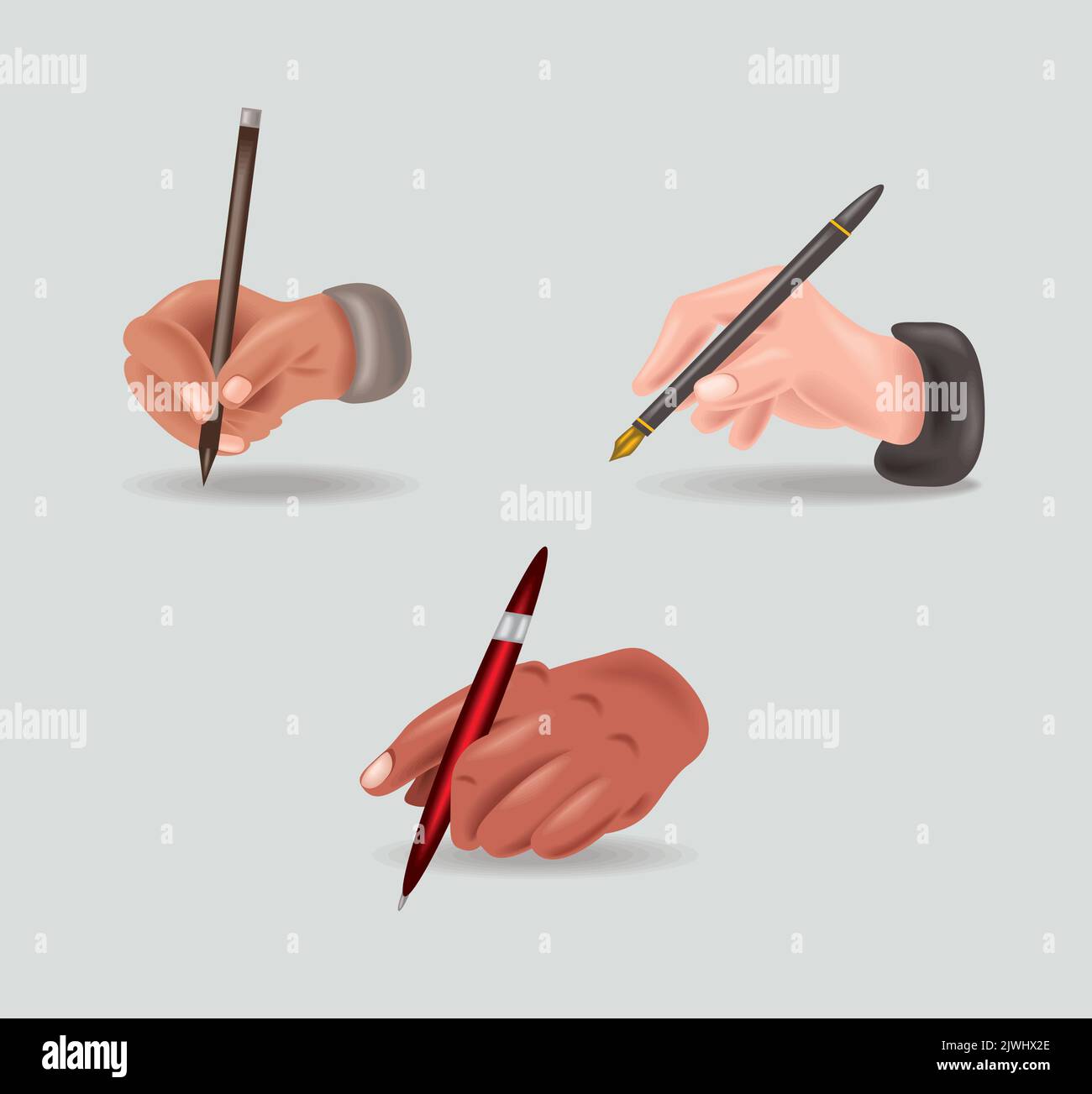 signer des documents, les mains avec un stylo Illustration de Vecteur
