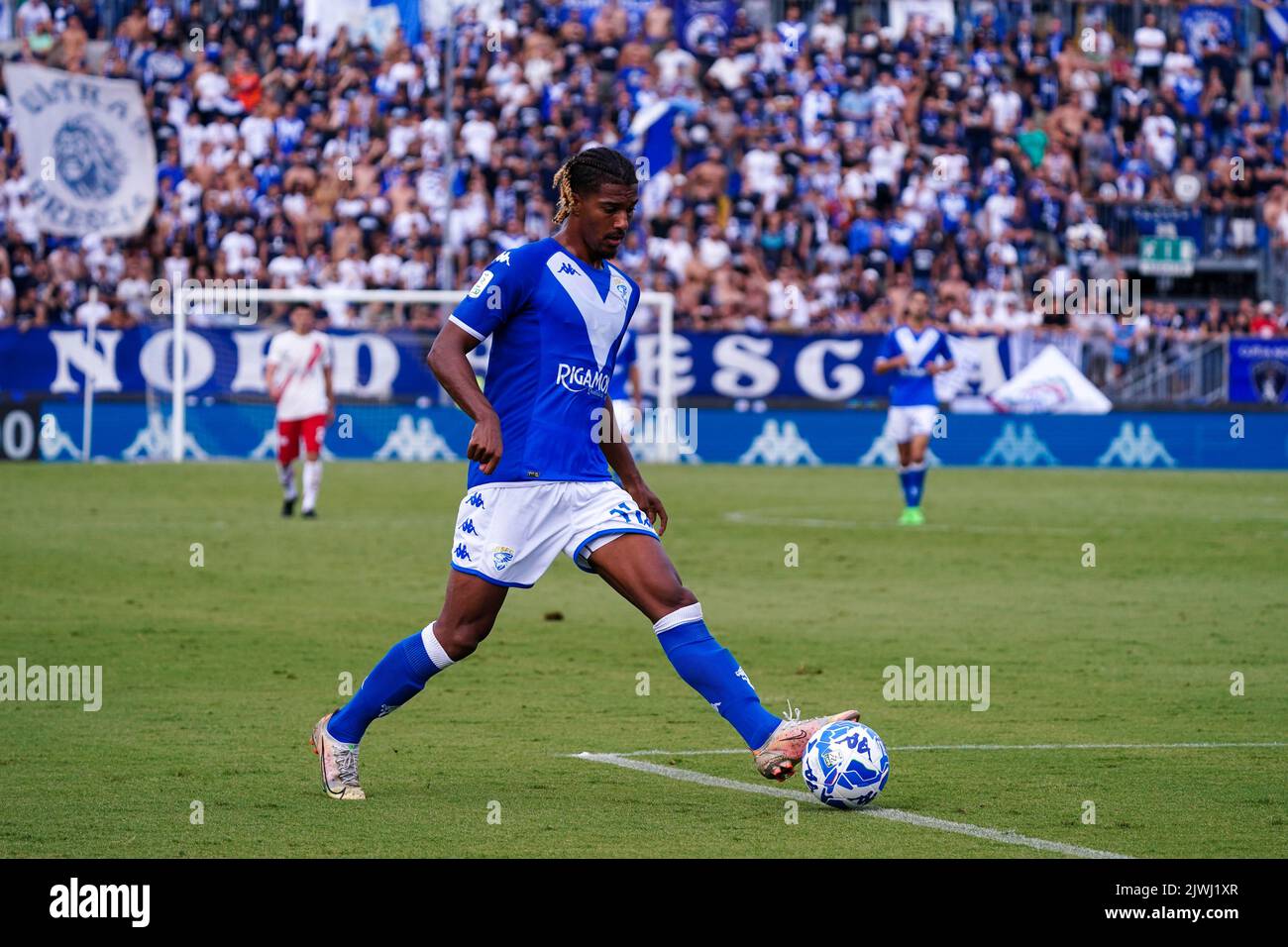 Brescia, Italie. 03rd septembre 2022. Florian Aye (Brescia FC) pendant Brescia Calcio vs AC Pérouse, football italien série B match à Brescia, Italie, 03 septembre 2022 crédit: Agence de photo indépendante/Alamy Live News Banque D'Images