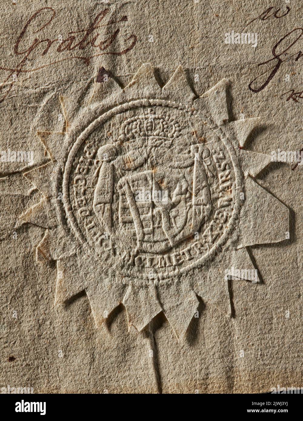 Sceau de l'officiel du duché de Varsovie. Metrykant Księstwa Warszawskiego, signataire Banque D'Images