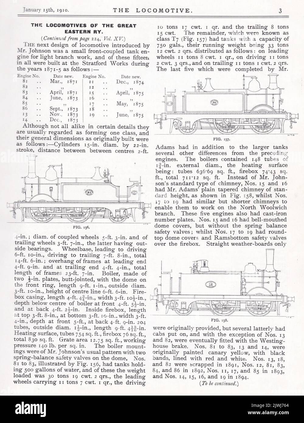 Les locomotives de la Great Eastern RY. Banque D'Images