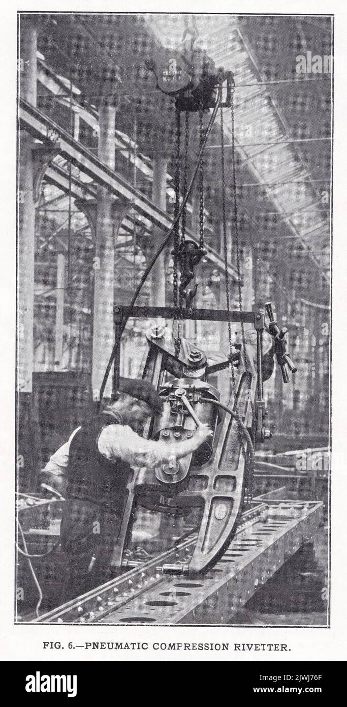 Rivet à compression pneumatique. Banque D'Images