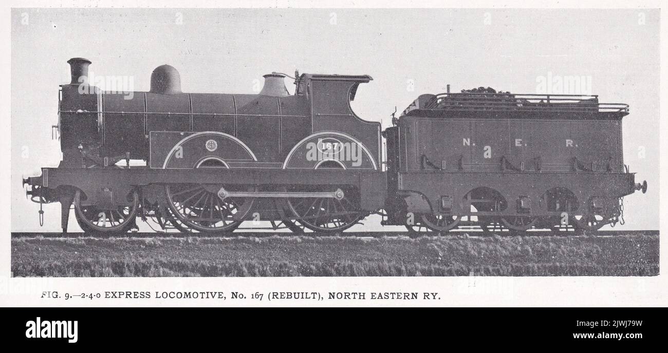 2.4.0 Express Locomotive, no 167 (reconstruite), nord-est RY. Banque D'Images