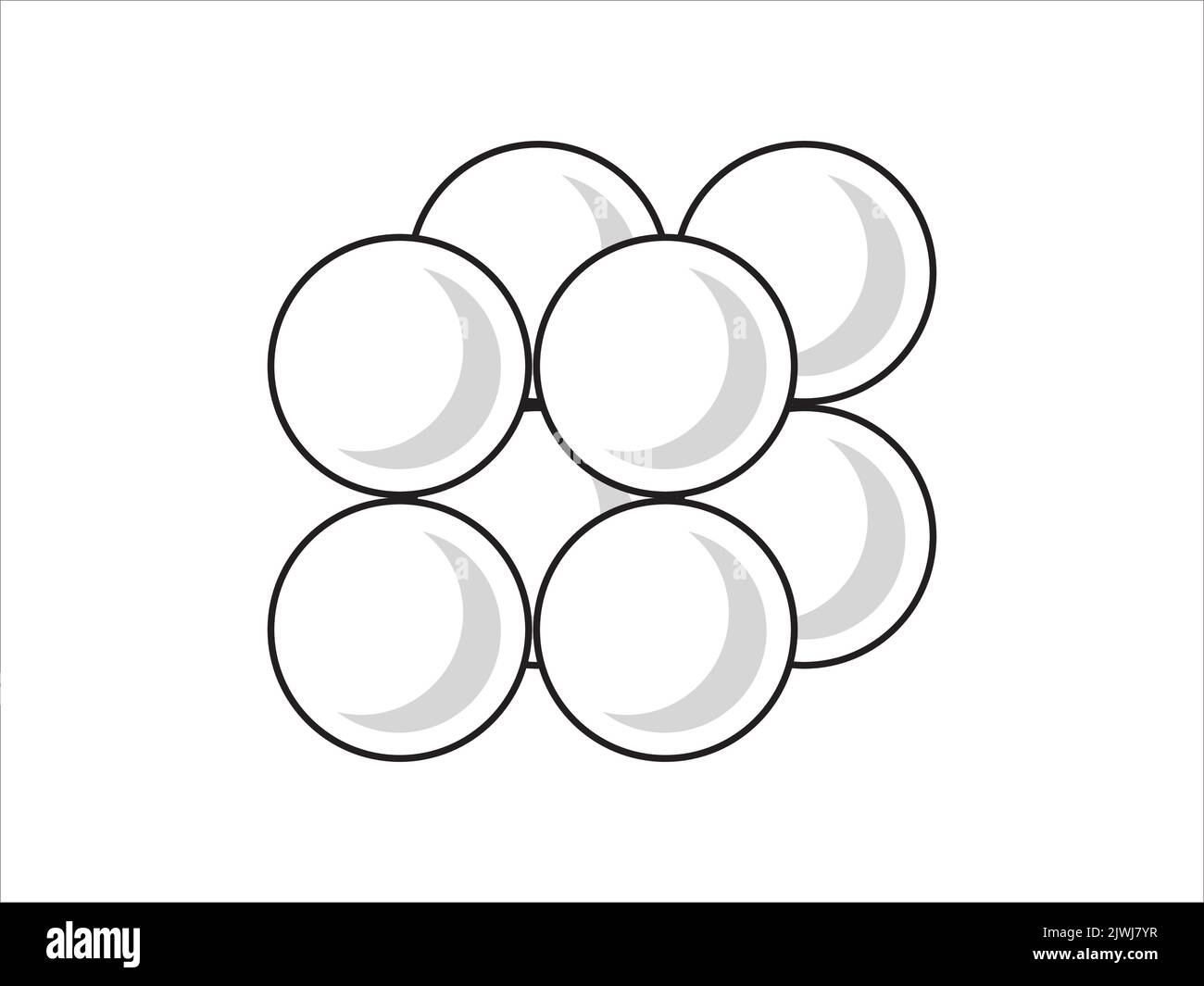 Réseau de cristaux volumétrique. La position des atomes dans un cristal. Illustration vectorielle. Illustration de Vecteur