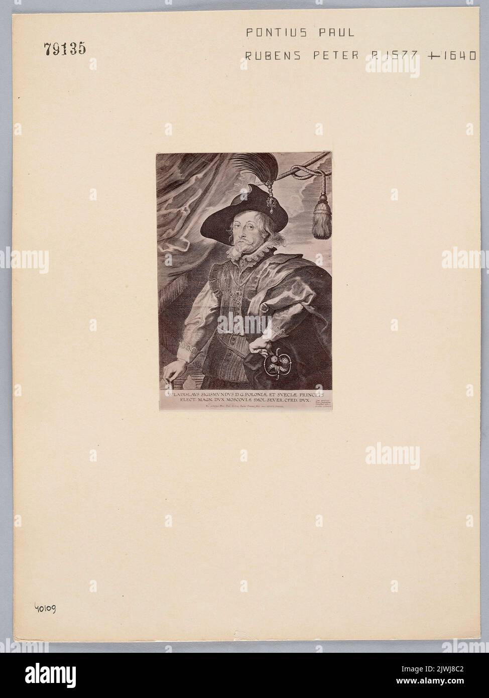 Photographie imprimée: Paulus Pontius (1603-1658) d'après la peinture de Peter Paul Rubens (1577-1640), Władysław IV Vasa. Unknown, photographe Banque D'Images