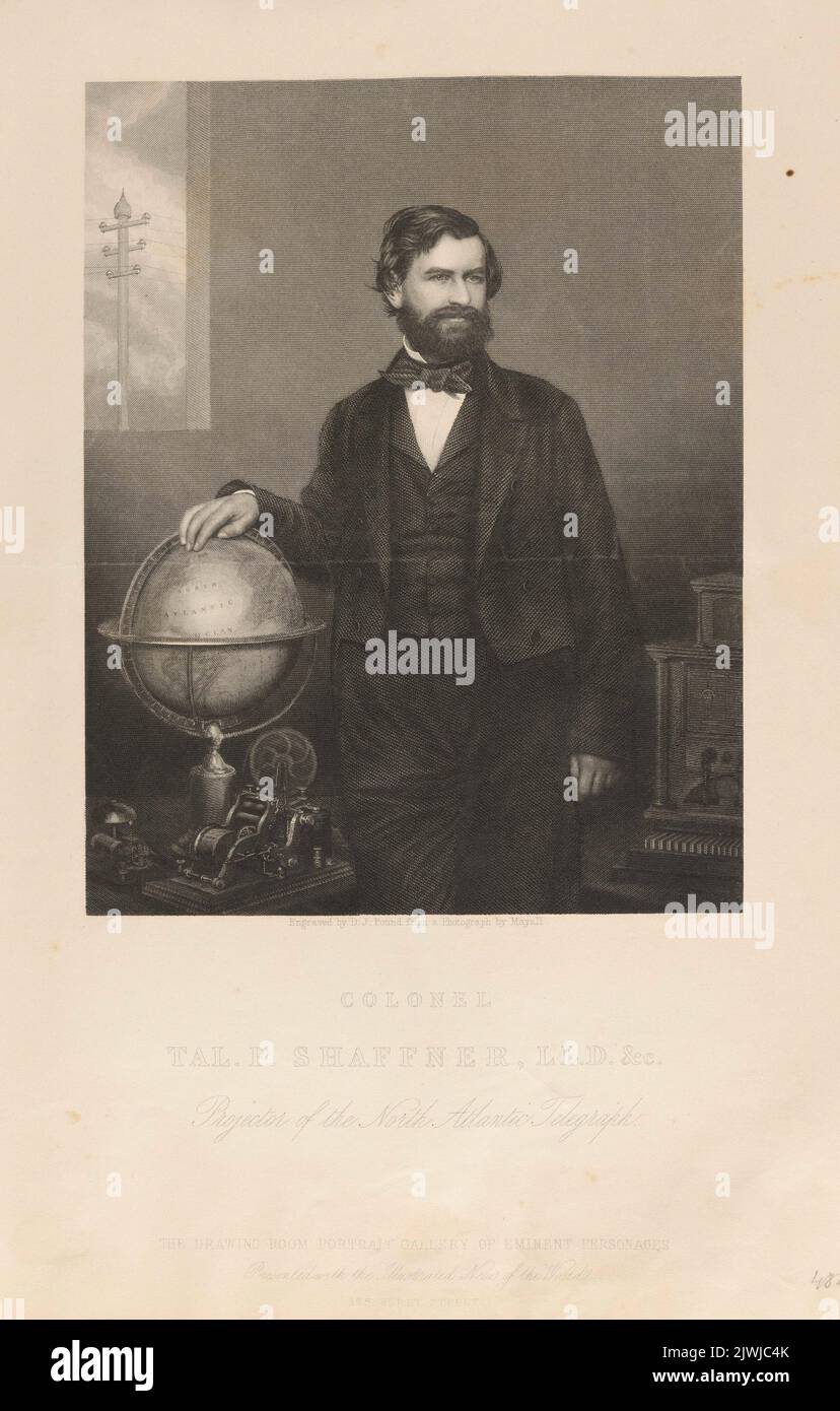 Portrait de Schaffner. Mayall, John Jabez Edwin (1813-1901), photographe, Pound, Daniel John (fl. Ca 1842-1870), graphiste, London joint stock Newspaper Co. (Londyn ; wydawnictwo ; fl. Ca 1858-186.), maison d'édition Banque D'Images