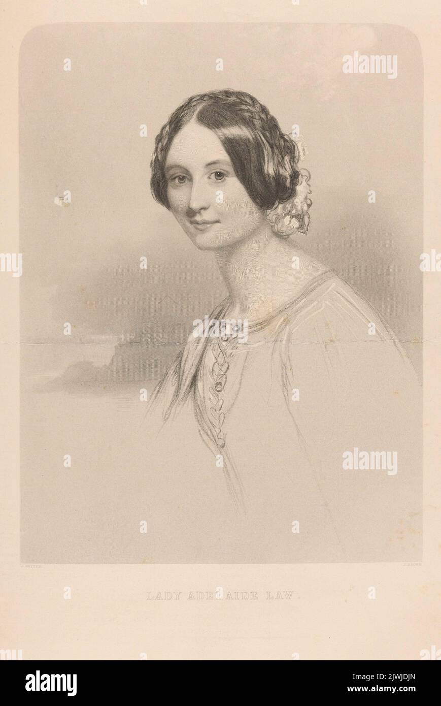 Portrait de Lady Adelaide Law. Marron, John (fl. 1847-1886), graphiste, London joint stock Newspaper Co. (Londyn ; wydawnictwo ; fl. CA 1858-186.), maison d'édition, Hayter, John (1800-1895), dessinateur, dessinateur Banque D'Images