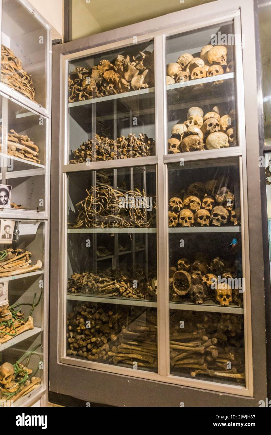 ADDIS-ABEBA, ÉTHIOPIE - 4 AVRIL 2019 : expositions au Musée commémoratif des martyrs rouges d'Addis-Abeba, Éthiopie Banque D'Images