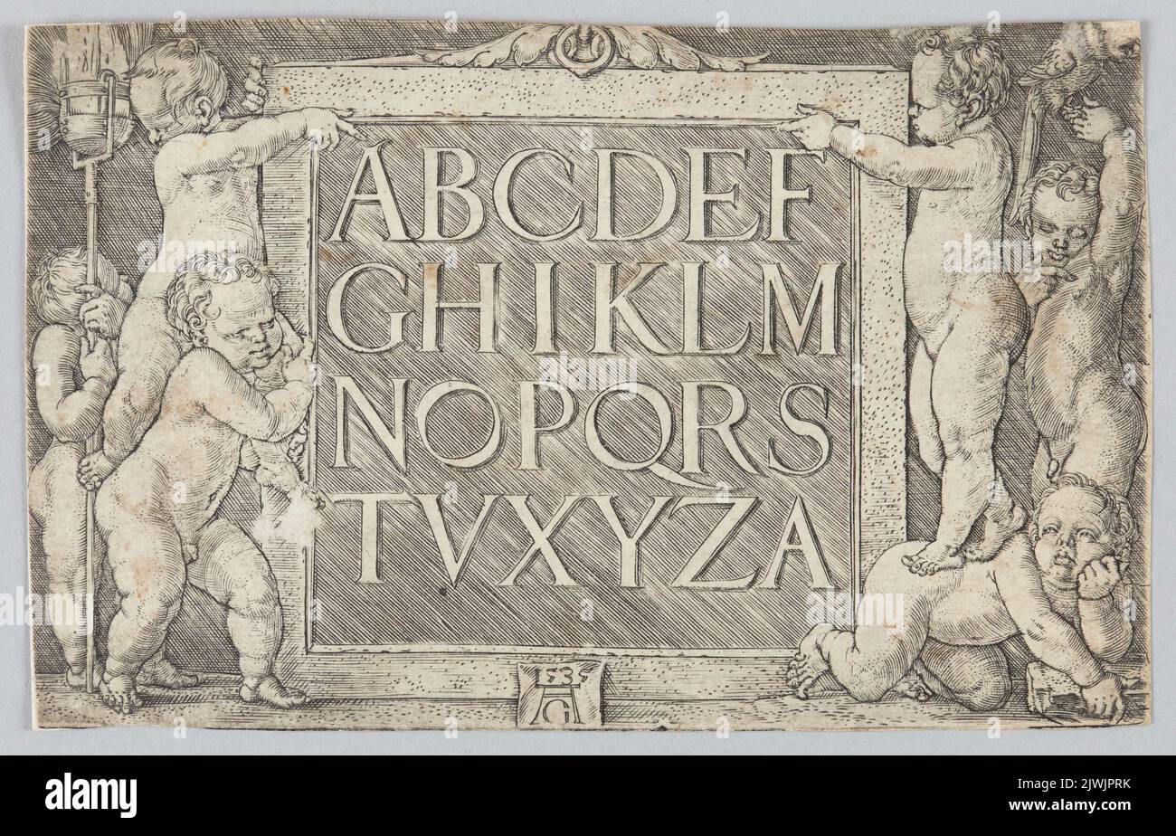 Alphabet romain. Aldégraver, Heinrich (1502-1555/1561), graphiste Banque D'Images