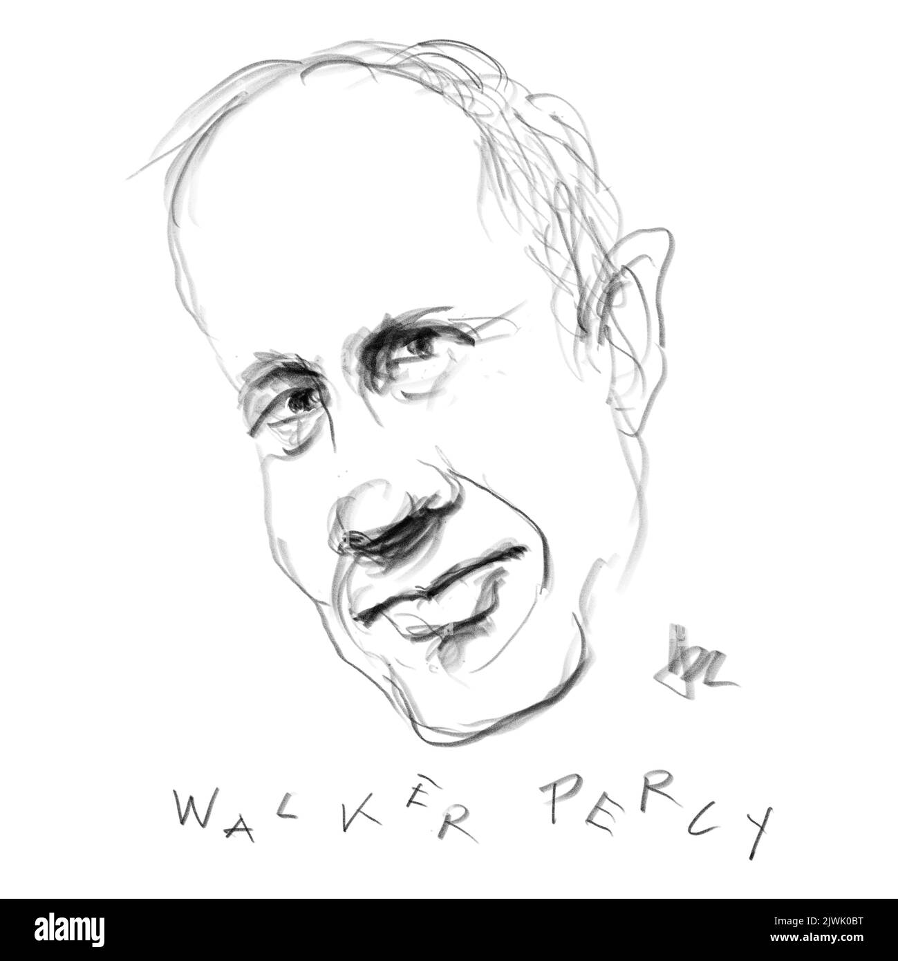 Portrait de l'auteur Walker Percy Banque D'Images