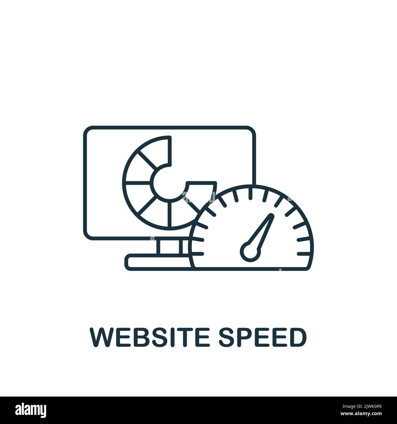 Icône vitesse du site Web. Icône de conception Web simple monochrome pour les modèles, la conception Web et les infographies Illustration de Vecteur