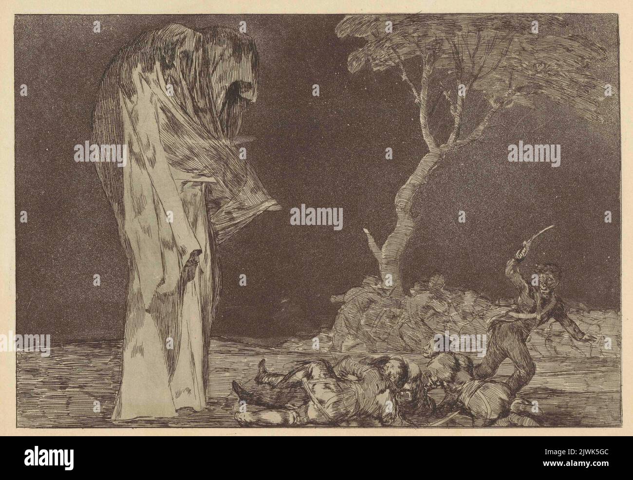 ZE strachu nie trać honoru. Szaleństwo strachu (Por Temor no Pierdan Honor. Disparate de miedo), rycina no 2 z cyklu Los Disparates / Los Proverbios. Goya, Francisco de (1746-1828), graphiste Banque D'Images