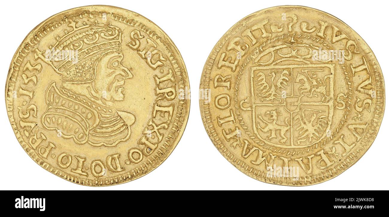ducat (contrefaçon). Zygmunt i Stary (król polski ; 1506-1548), règle Banque D'Images