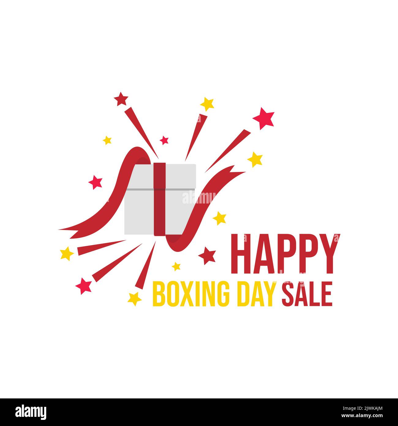 Image vectorielle de conception graphique du lendemain de Noël. Illustration vectorielle du lendemain de Noël.Typographie combinée en forme de ruban et de texte avec papier art et styl artisanal Illustration de Vecteur