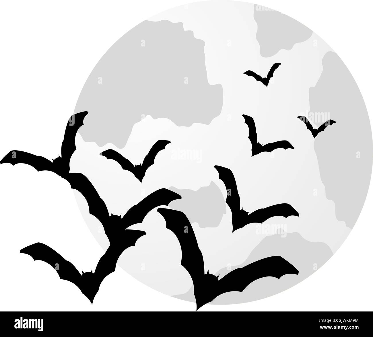 Joyeux thème Halloween lune élément. Illustration vectorielle. Illustration de Vecteur