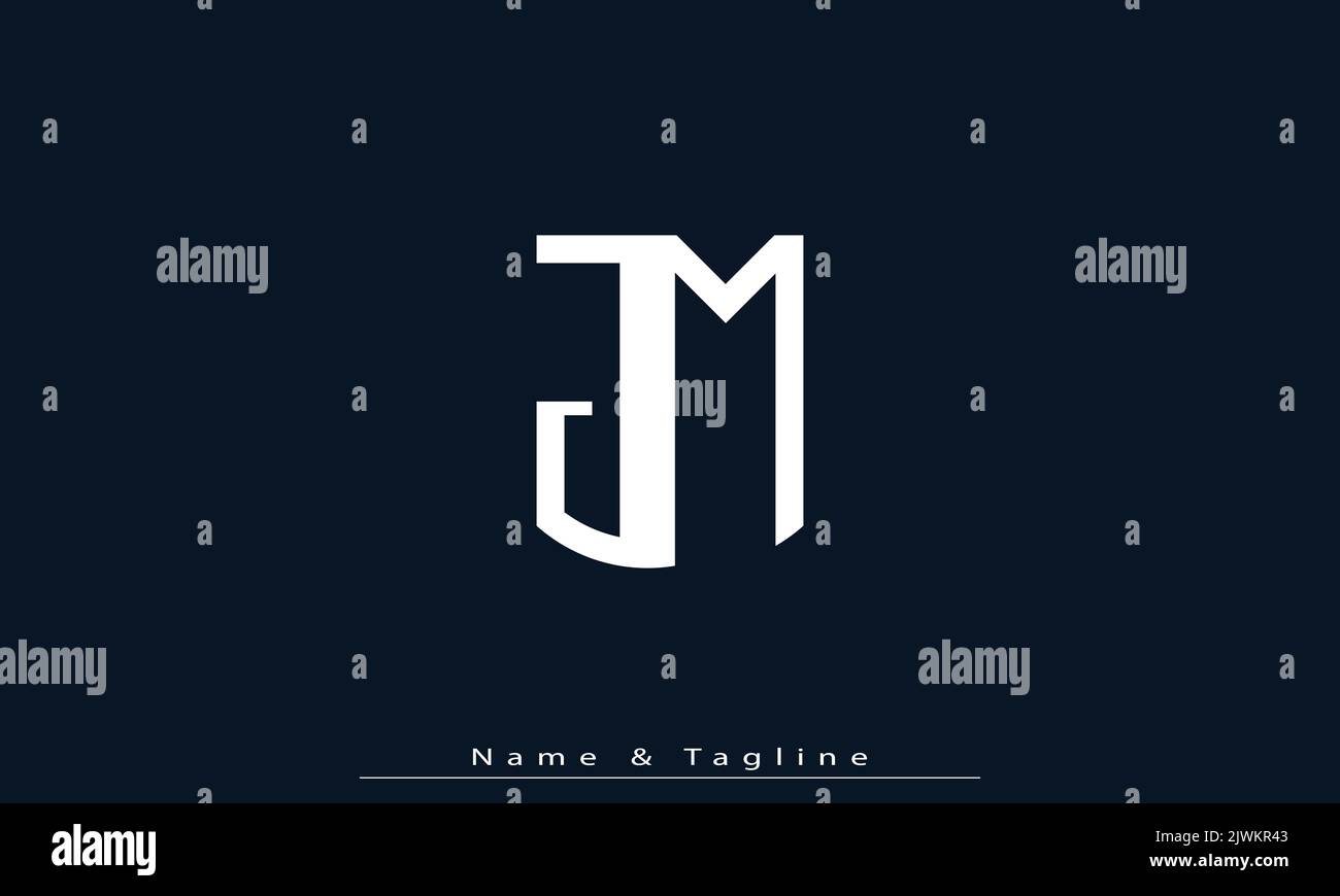 Lettres de l'alphabet initiales Monogram logo JM , MJ Illustration de Vecteur