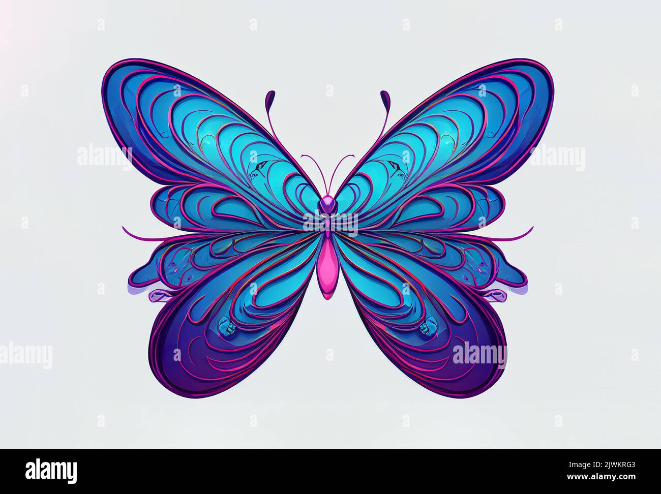 Illustration d'un papillon. Idéal pour une utilisation virtuelle ou imprimée. Banque D'Images