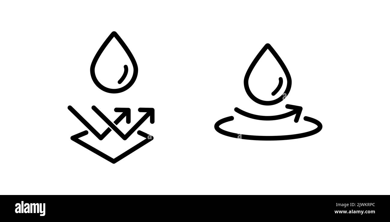 Icône étanche. Concept de symbole de surface hydrofuge isolé sur fond blanc. Illustration vectorielle Illustration de Vecteur