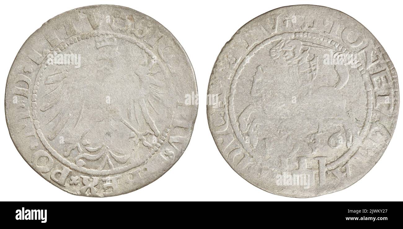 Groschen lituanien. Zygmunt i Stary (król polski ; 1506-1548), règle Banque D'Images