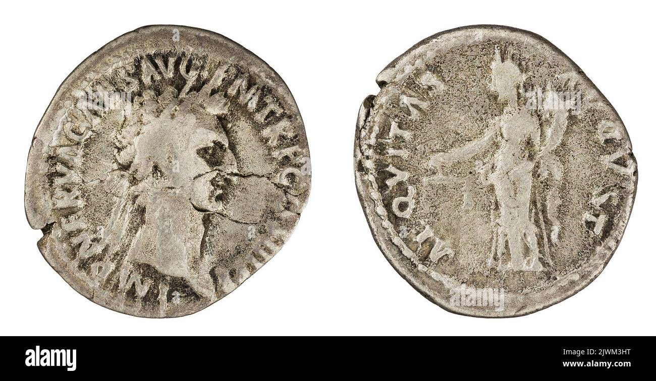 denarius. Nerwa (cesarz ; 96-98), empereur Banque D'Images