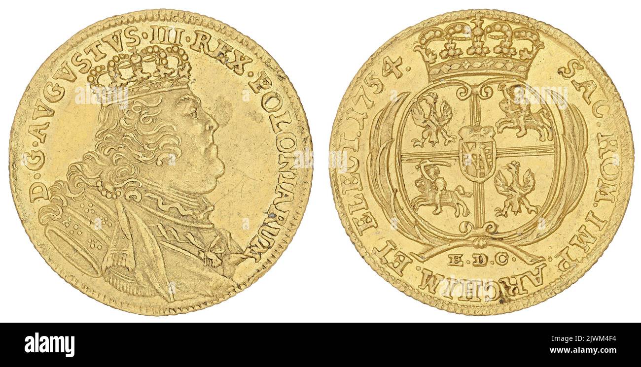 ducat. Goedecke Johan Georg (1750-1753), directeur de la monnaie, August III SAS (król polski ; 1733-1763), dirigeant Banque D'Images