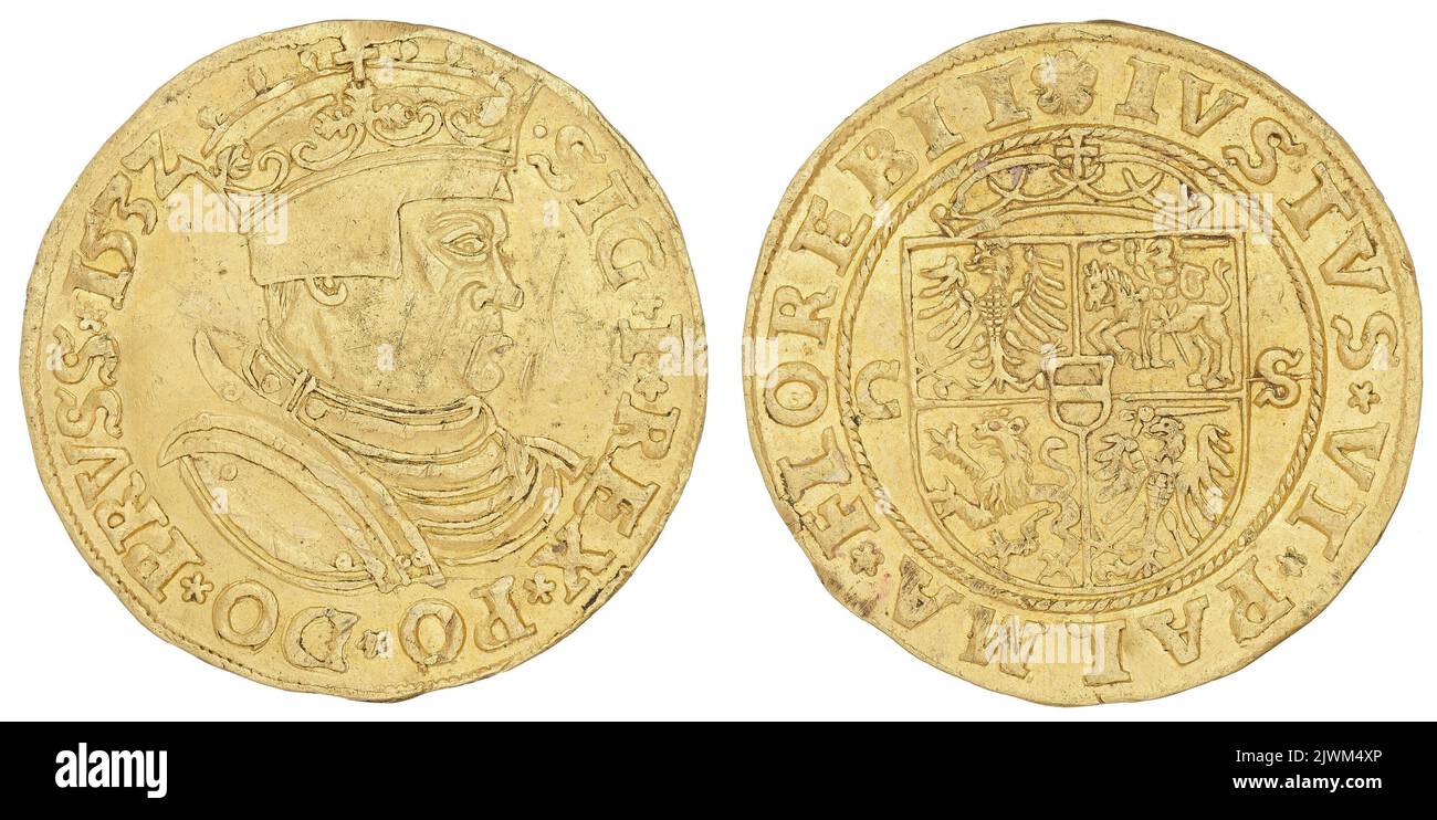 ducat. Zygmunt i Stary (król polski ; 1506-1548), règle, Tarnowski Spytko (ca. 1484-1553), grand trésorier de la Couronne Banque D'Images