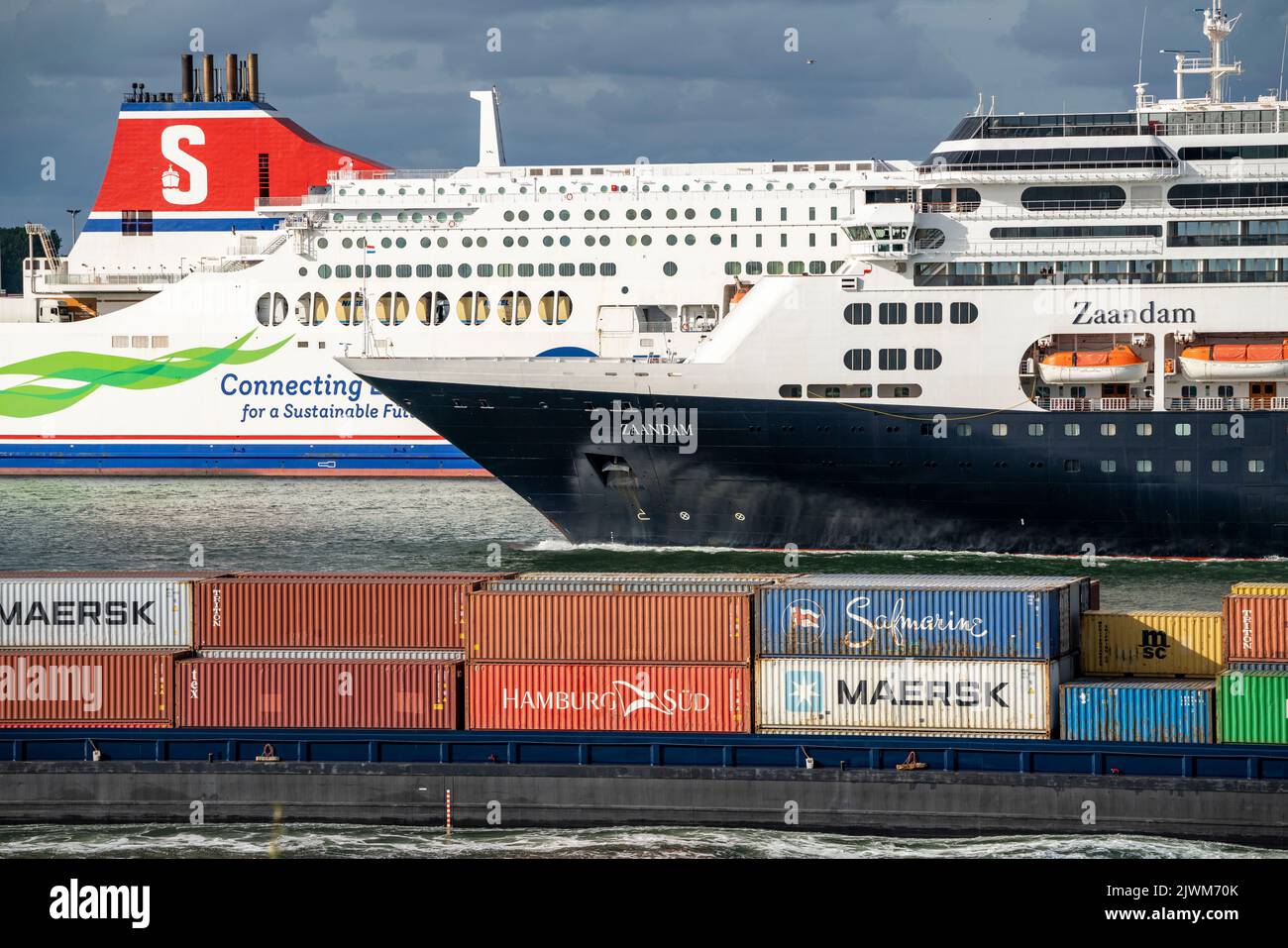 Expédition sur le Maas, hauteur Hoek van Holland, bateau de croisière