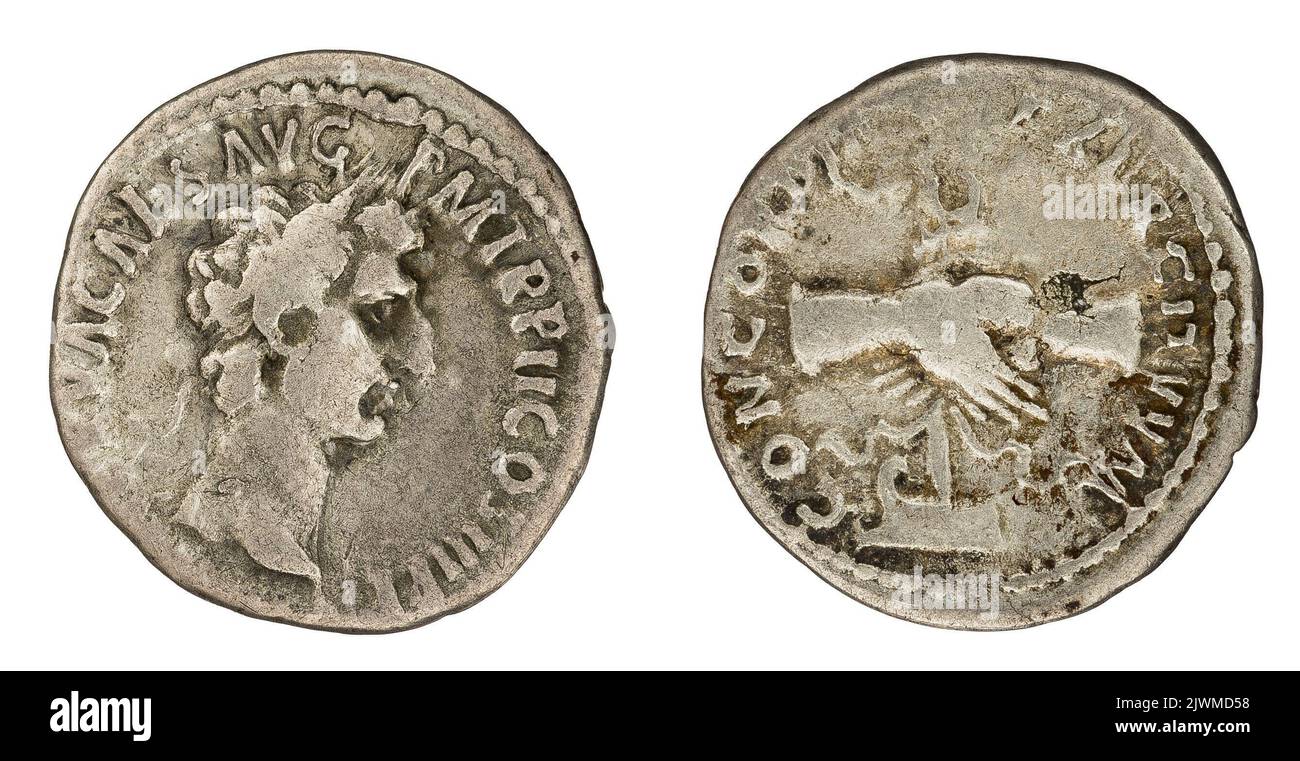 denarius. Nerwa (cesarz ; 96-98), empereur Banque D'Images