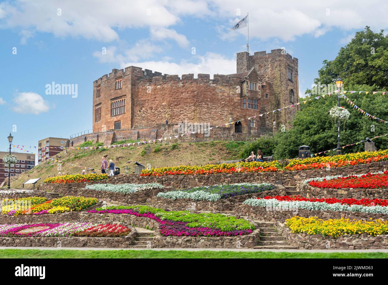 Château de Tamworth, domaine du château de Tamworth, Holloway, Tamworth, Staffordshire, Angleterre, Royaume-Uni Banque D'Images