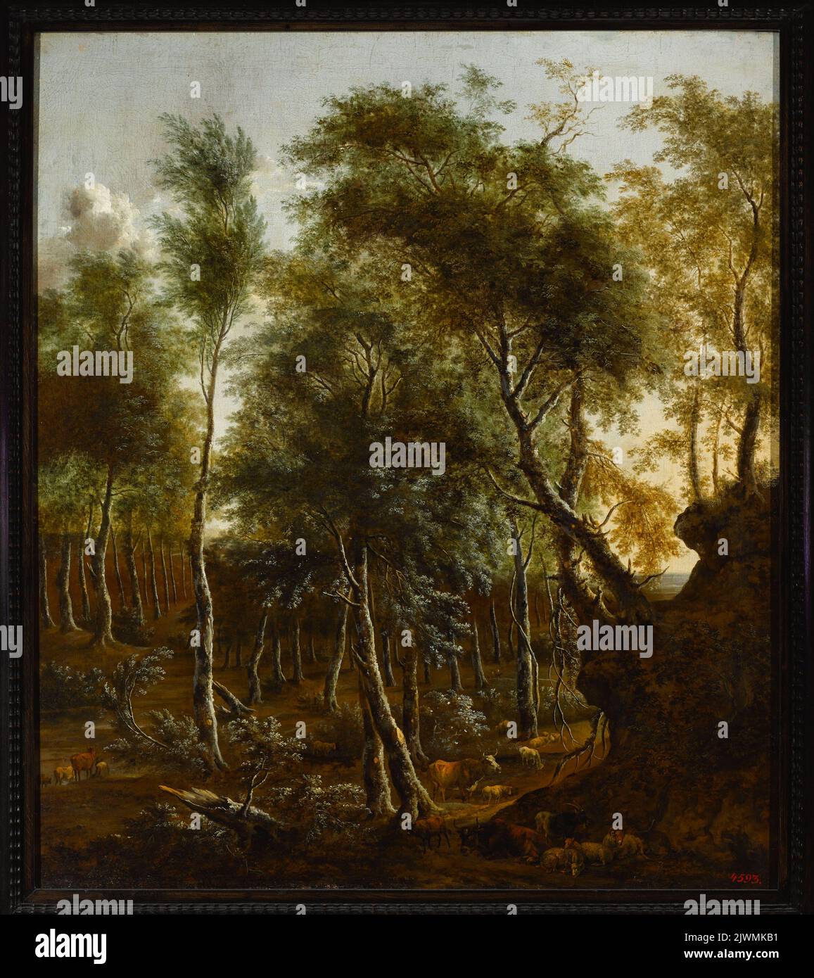 Paysage forestier. Moucheron, Frederik de (1633-1686), peintre Banque D'Images