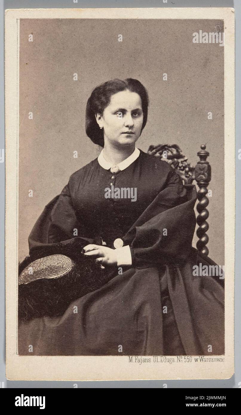 Portrait d'Anna Halpert (1844-1913). Fajans, Maksymilian (1825-1890), photographe Banque D'Images