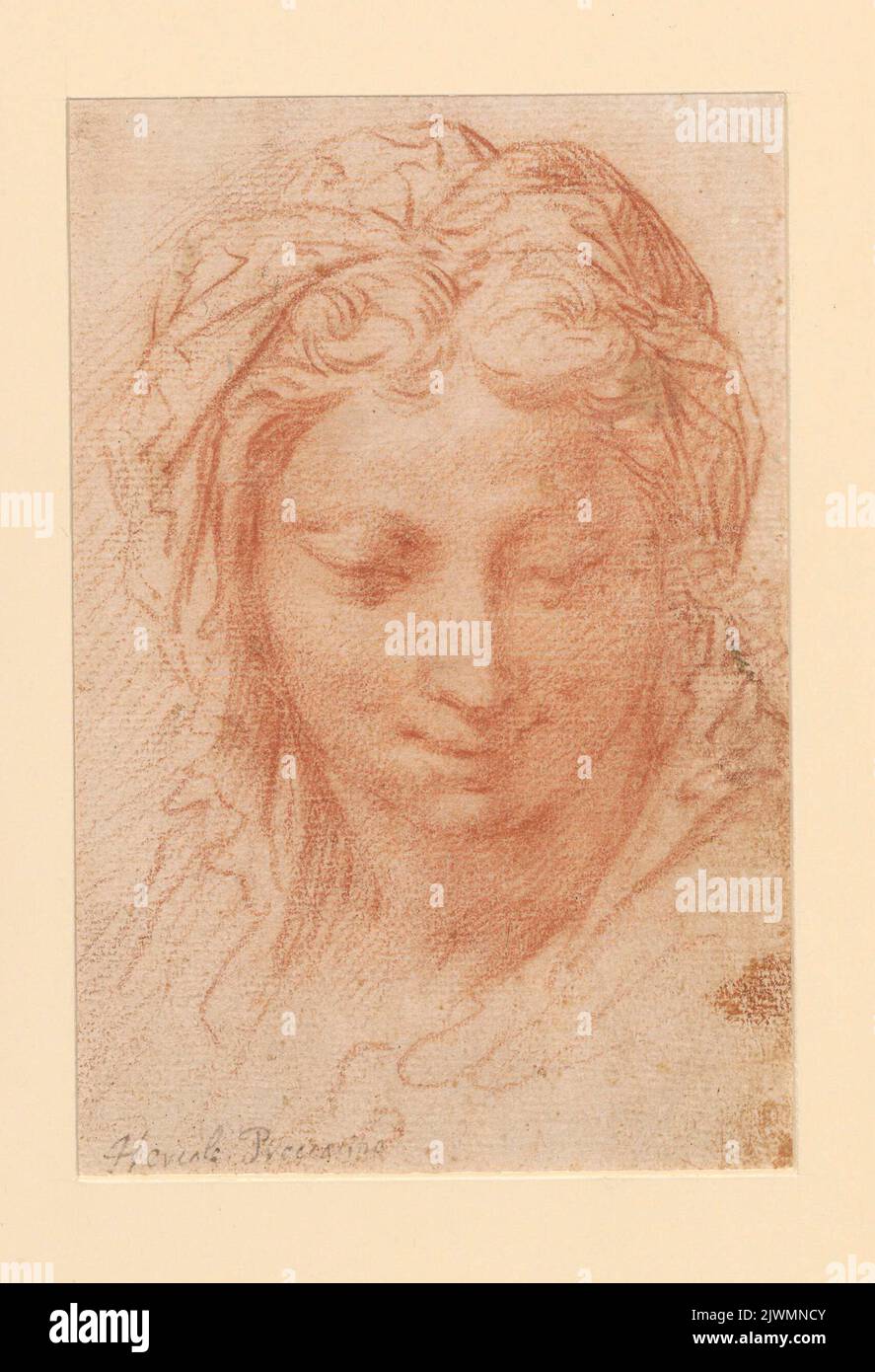 Tête d'une femme aux yeux d'amande. Procacini, Giulio Cesare (1574-1625), dessinateur, dessinateur, Proccacini, Ercole II (1596-ca 1676), dessinateur, dessinateur Banque D'Images