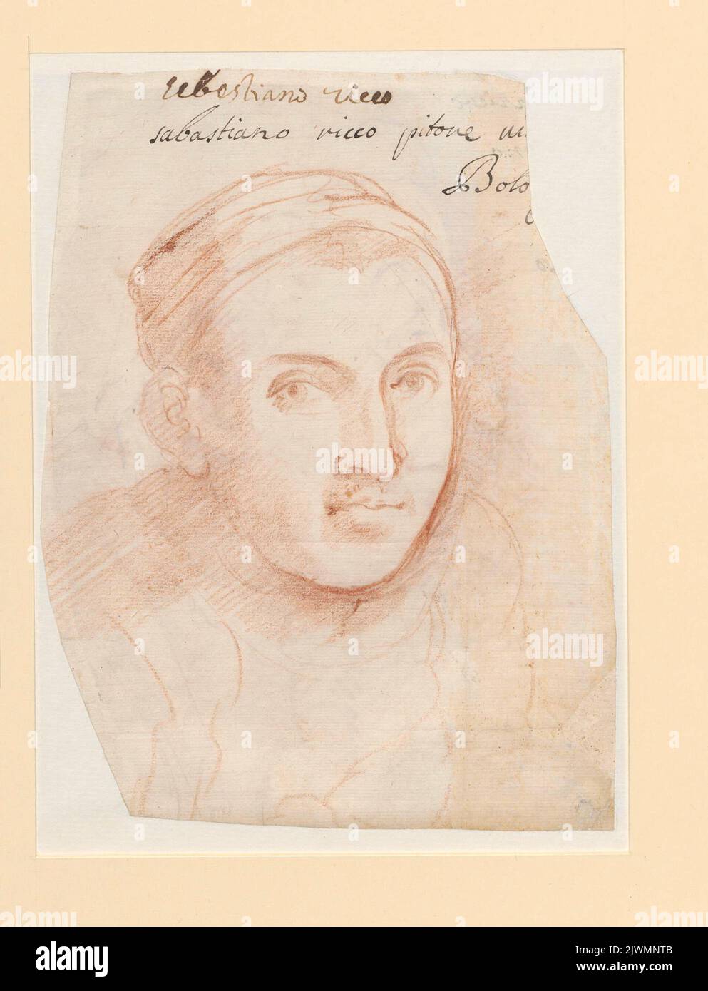 Portrait de Sebastiana Ricci; verso: Profil de la tête mâle à gauche. Inconnu, dessinateur, dessinateur Banque D'Images