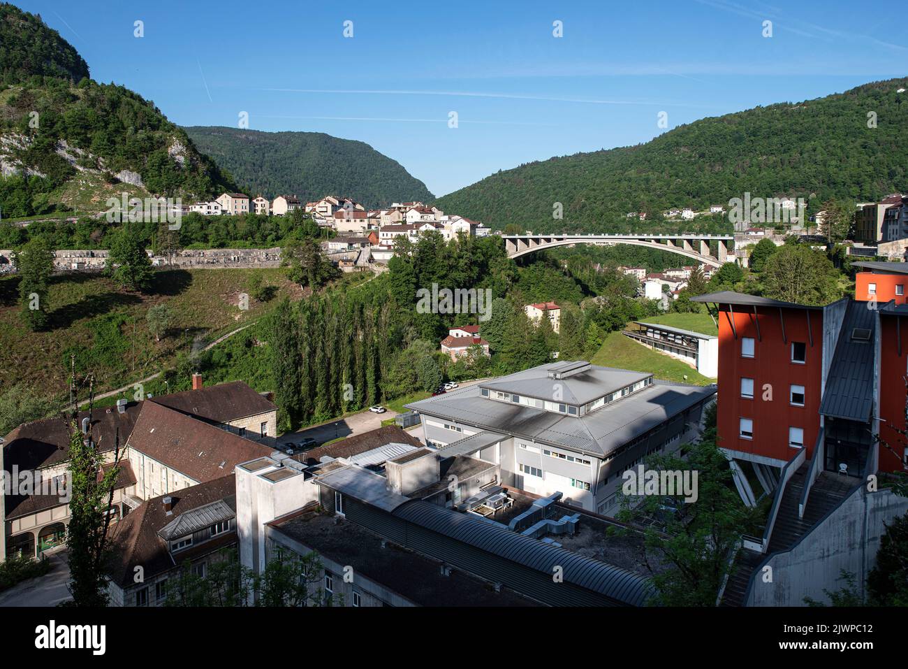 Ville de Saint Claude dans le Jura en France Banque D'Images