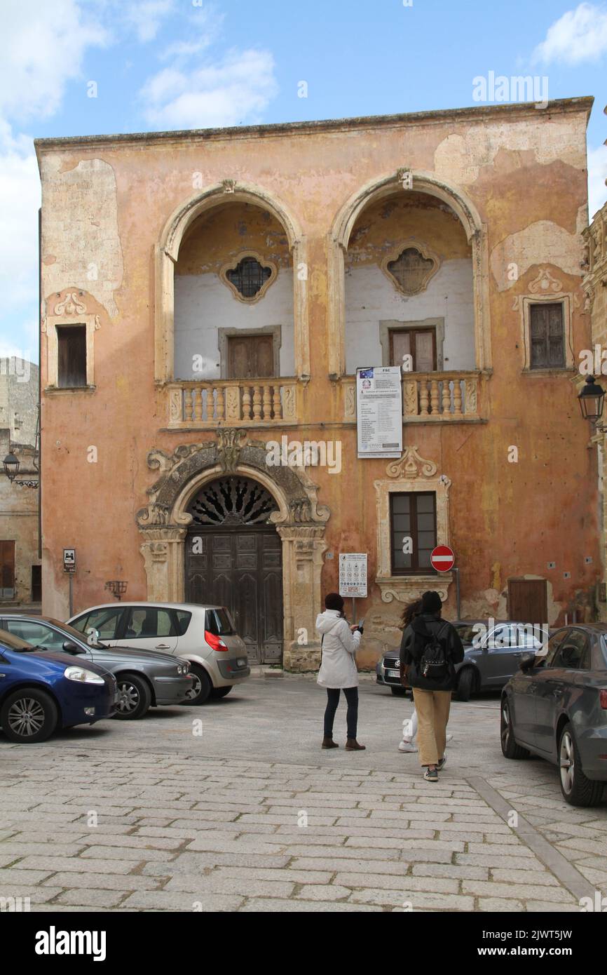 Casarano, Italie. Vue extérieure du Palazzo de Judicibus datant du 18th siècle. Banque D'Images