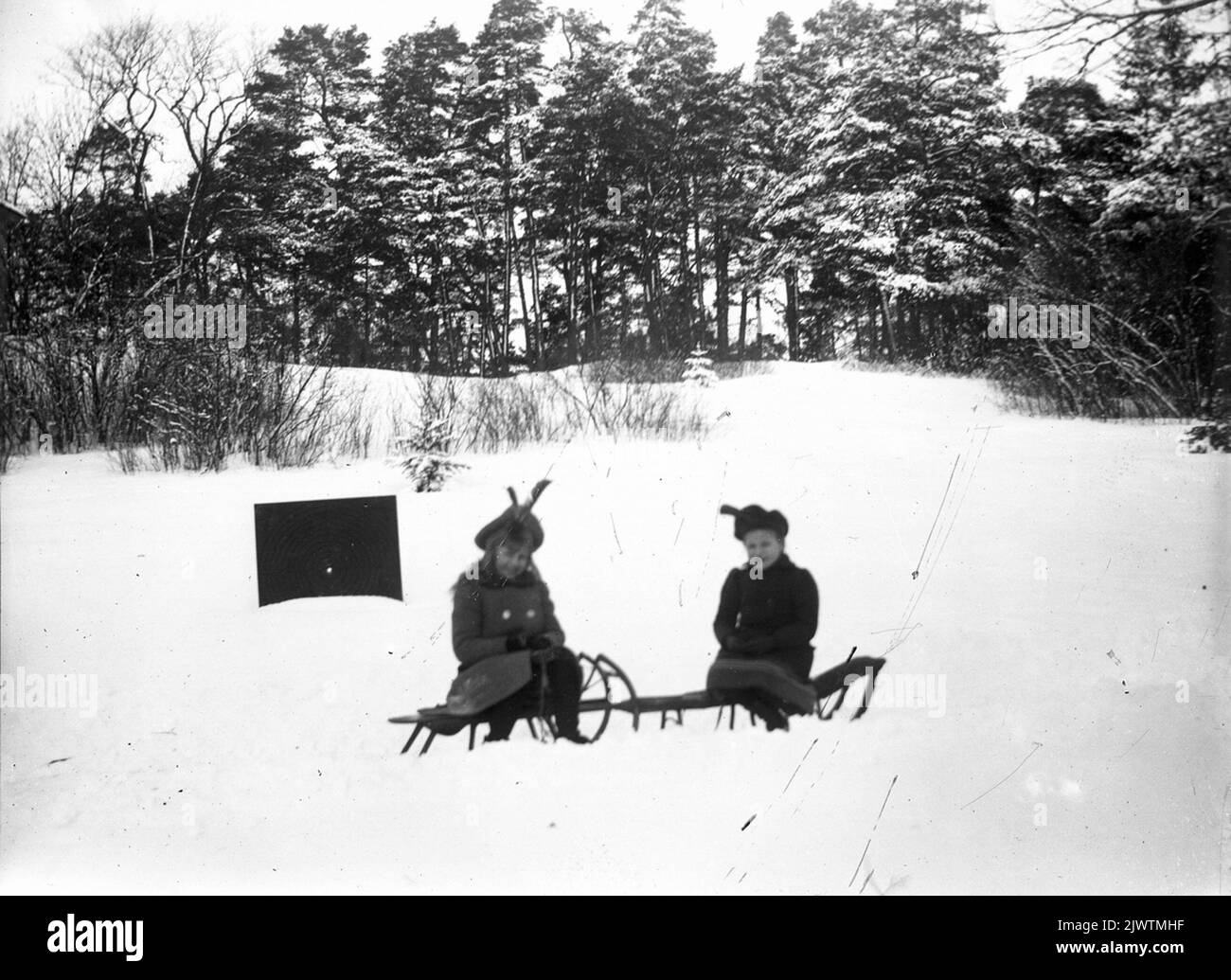 Nelly et Margit. 24 février 1901. Nelly och Margit. Den 24 februari 1901. Banque D'Images