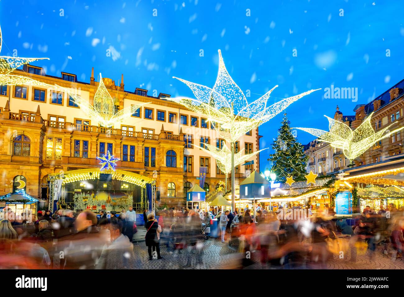 Marché de Noël, Wiesbaden, Allemagne Banque D'Images