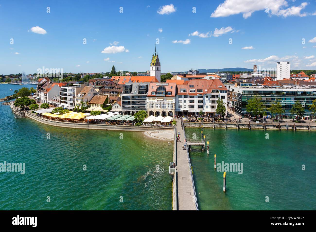 Friedrichshafen front de mer au lac Constance Bodensee Voyage de dessus vue de dessus en Allemagne Banque D'Images