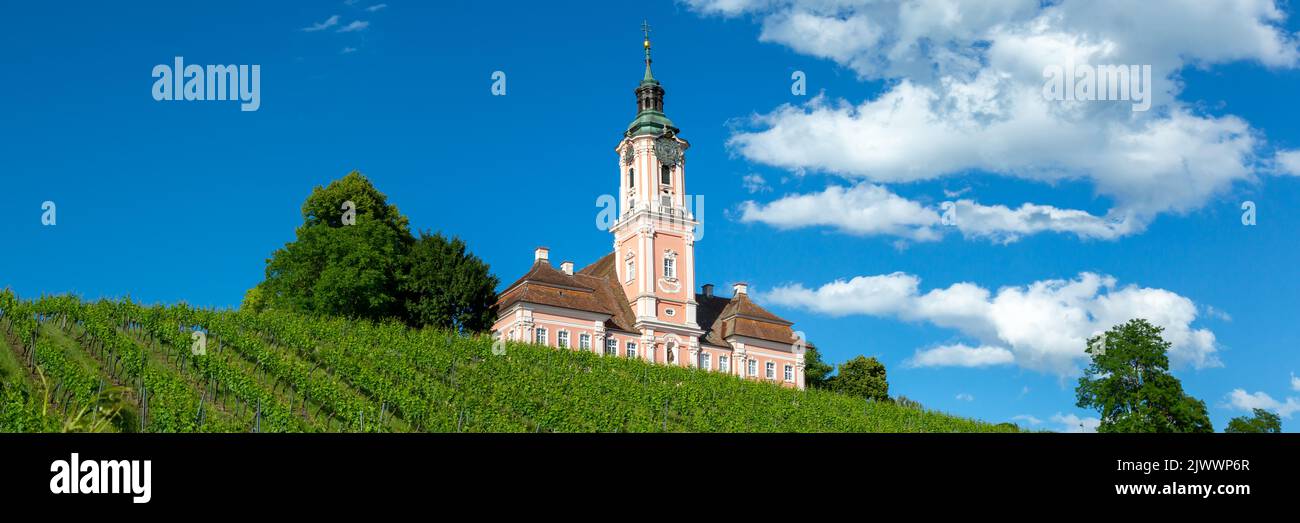 Monastère cistercien Birnau au lac de Constance pèlerinage baroque église panorama religion en Allemagne Banque D'Images