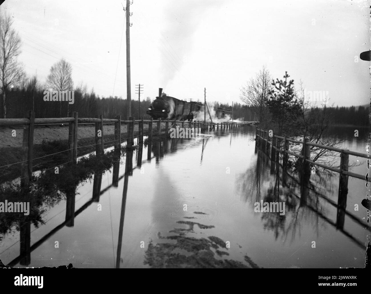 Chemin de fer, locomotive à vapeur. Järnväg, ånglok. Banque D'Images