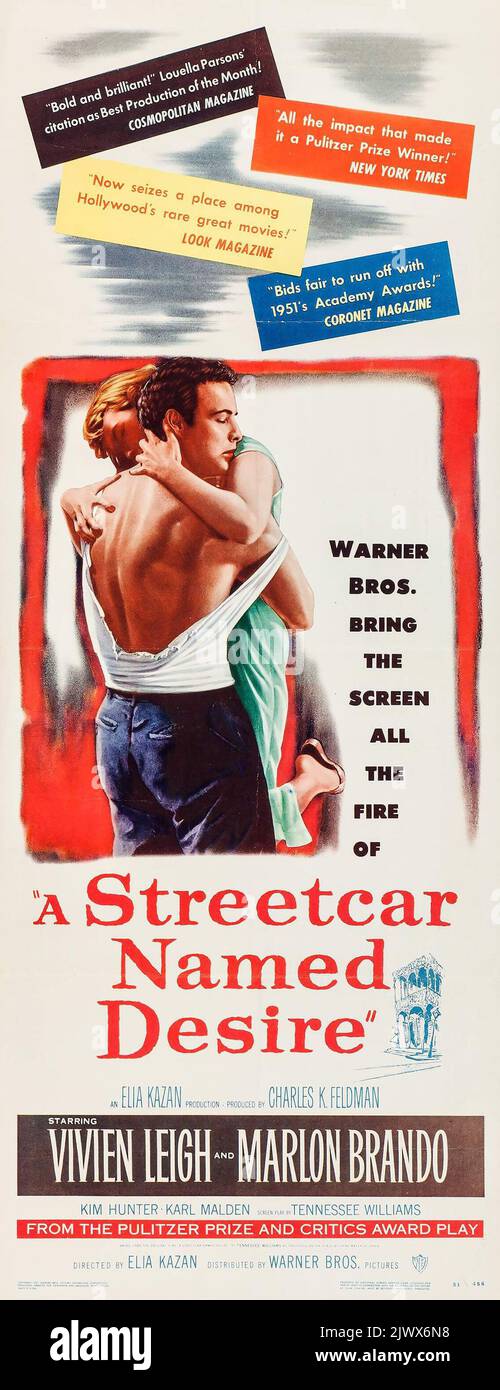 Une voiture de rue nommée Desire (Warner Brothers, 1951). Insert - Feat Marlon Brando et Vivien Leigh. Banque D'Images