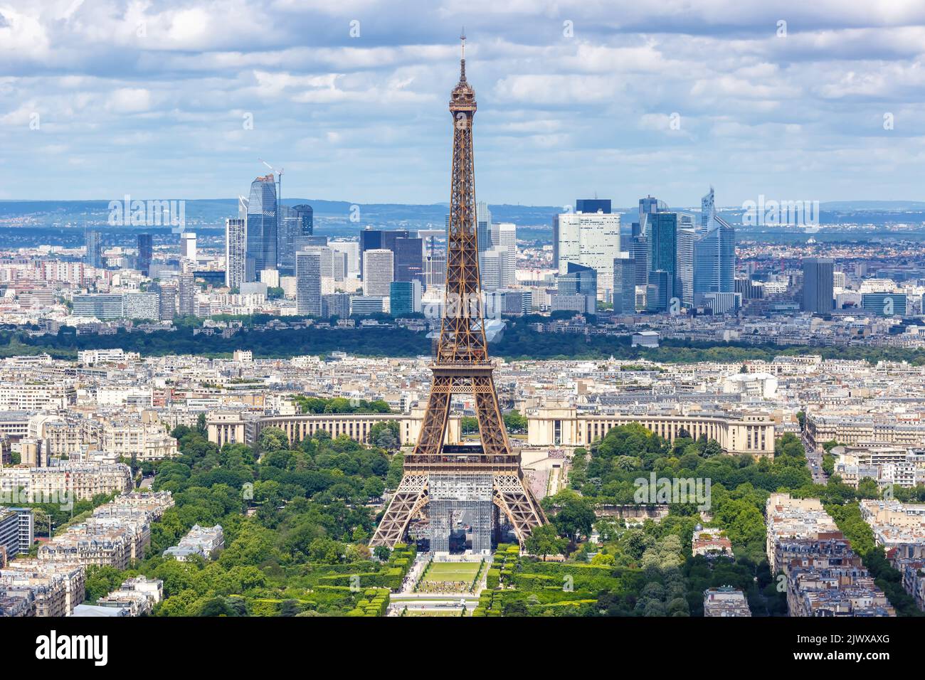 Paris Tour Eiffel Voyage point de repère d'au-dessus de la vue de dessus en France Banque D'Images