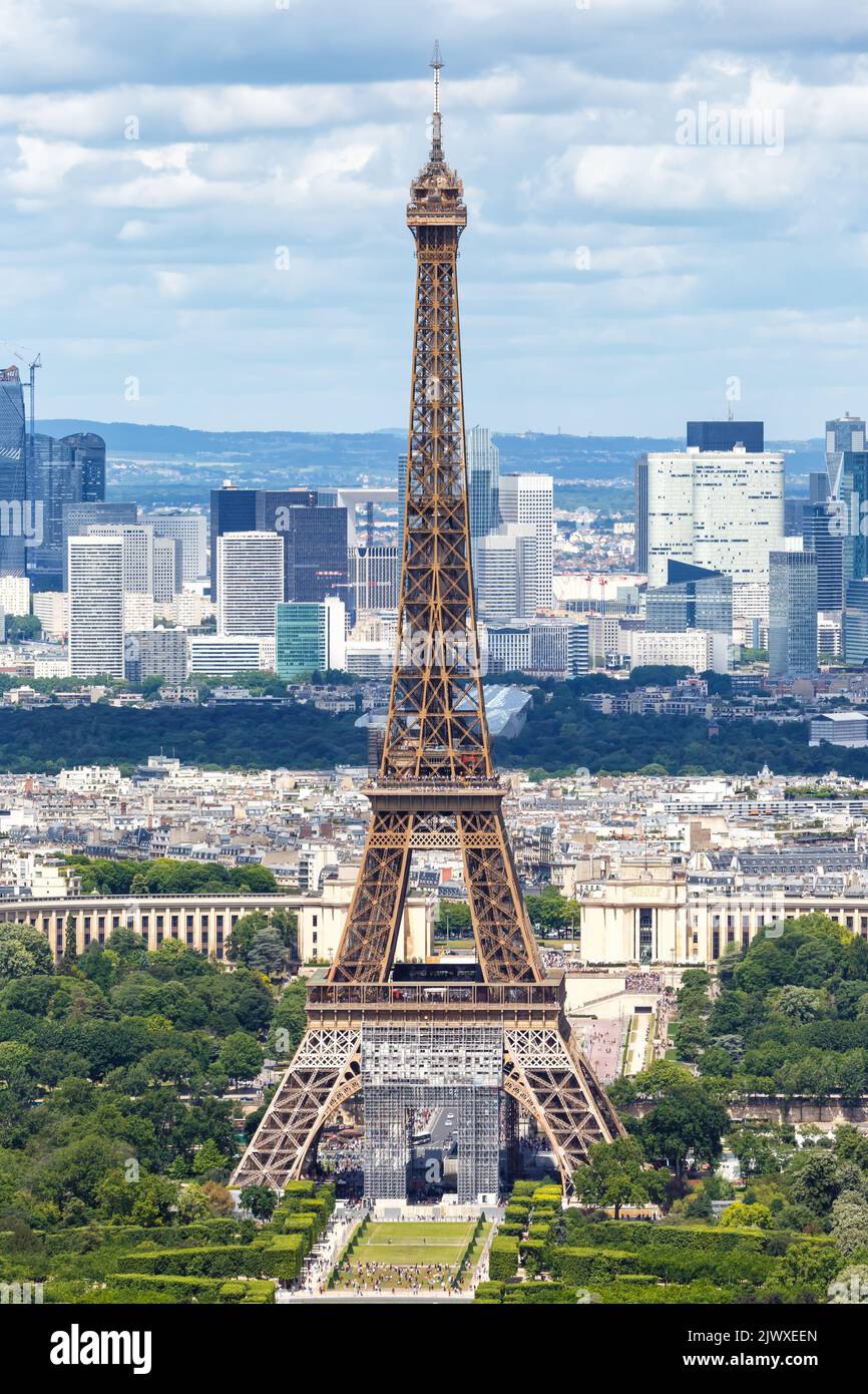 Paris Tour Eiffel Voyage Voyage format de portrait de point de repère de dessus vue de dessus en France Banque D'Images