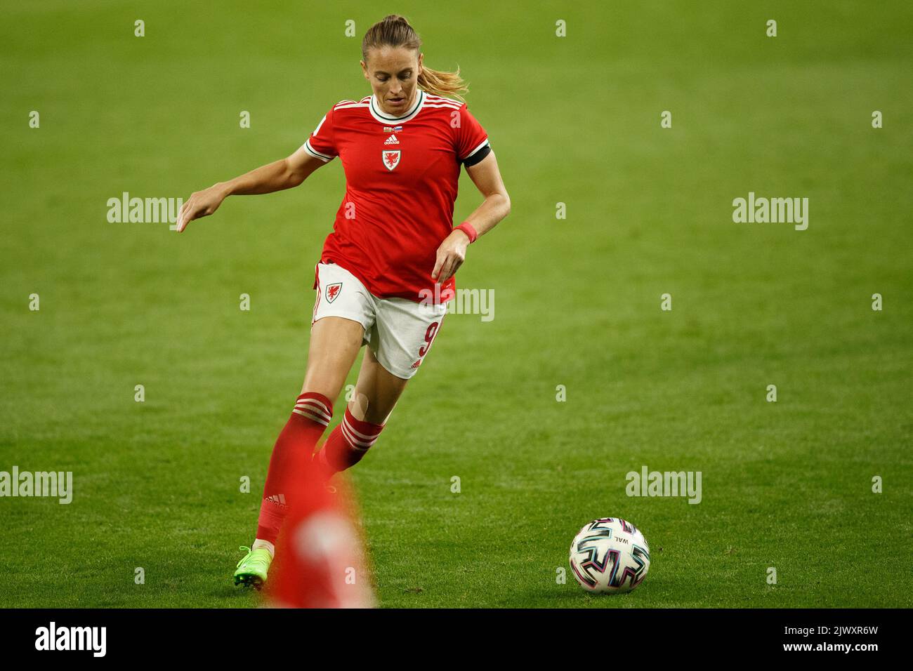Cardiff, Royaume-Uni. 6th septembre 2022. Kayleigh Green du pays de Galles pendant le match de qualification de la coupe du monde des femmes du pays de Galles contre la Slovénie. Crédit : Gruffydd Thomas/Alay Live News Banque D'Images