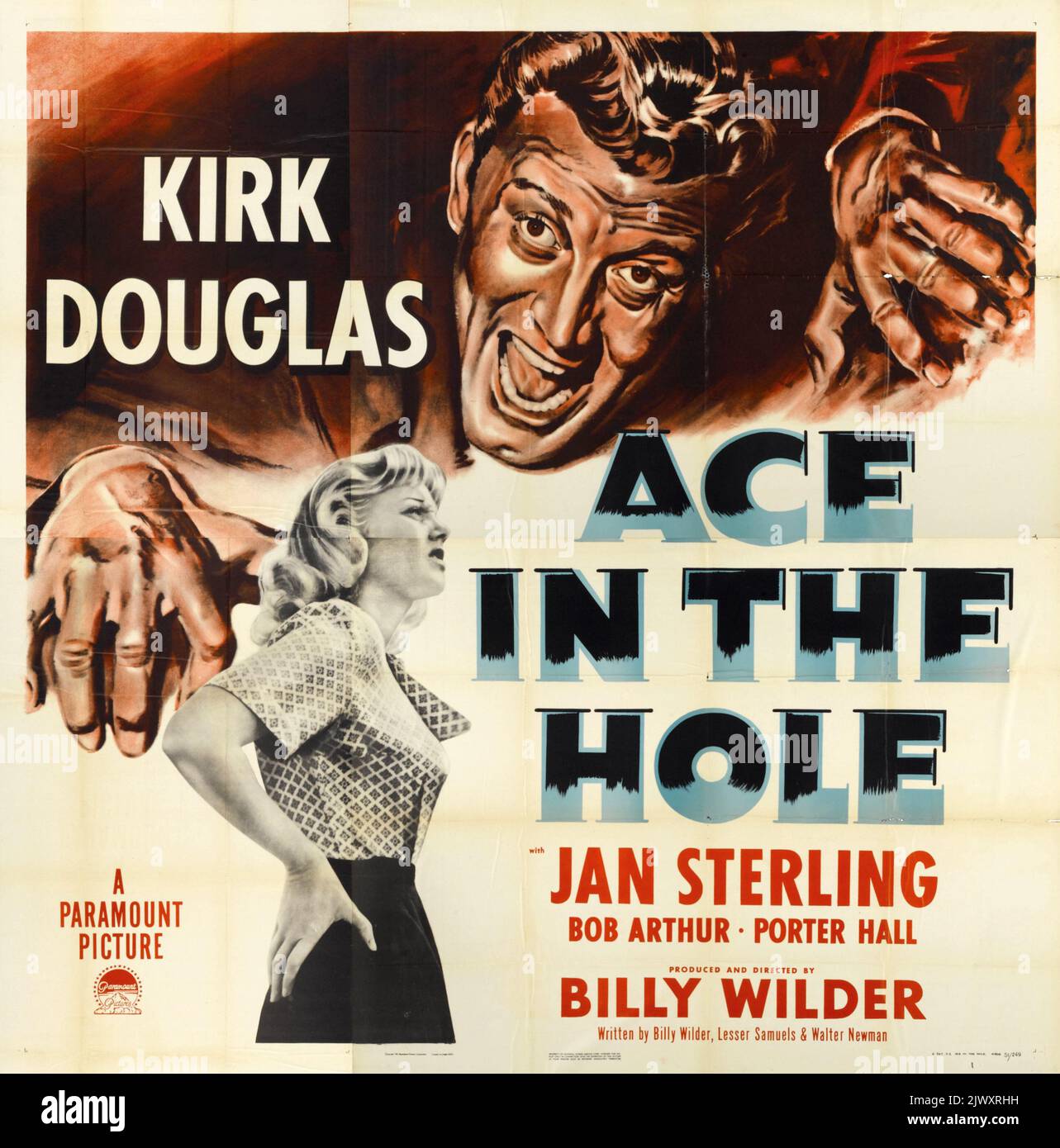 ACE dans le trou (Paramount, 1951). Six feuilles d'affiche de film - titre alternatif - le Grand Carnaval - Kirk Douglas. Banque D'Images