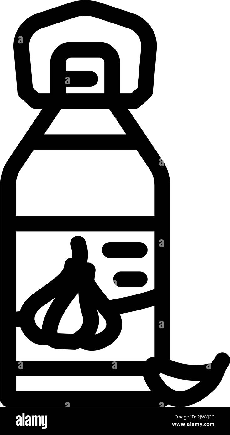 illustration vectorielle de l'icône de la ligne d'ail d'huile Illustration de Vecteur