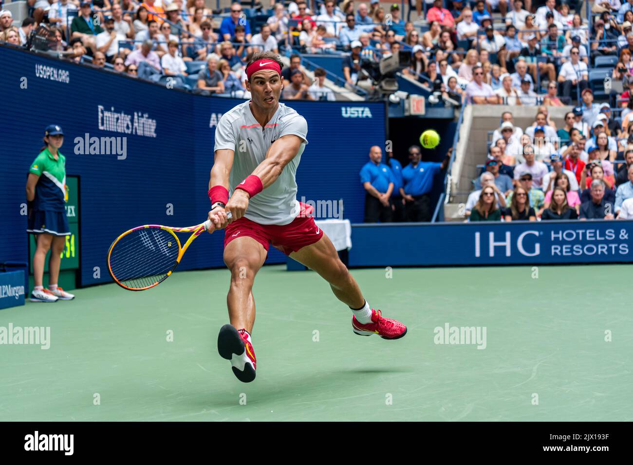 Rafael Nadal (ESP) en 4R à l'US Open de 2022. Banque D'Images